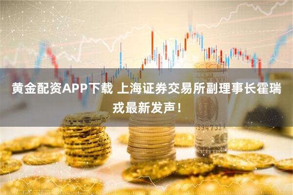 黄金配资APP下载 上海证券交易所副理事长霍瑞戎最新发声！